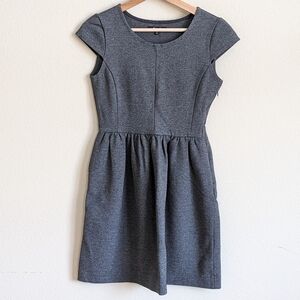 Madewell Charcoal Gray Cap-Sleeve Mini Dress